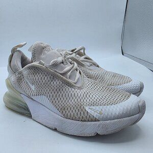 Nike Air Max 270 Kids Size 2.5 Triple White Sneaker Shoes Casual Walking School